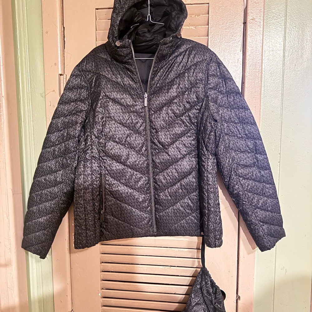 Michael Kors Charcoal Quilted Puffer Jacket